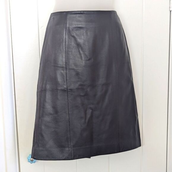 Talbots Leather Skirt Whimsigoth Quiet Luxury Dark Academia Feminine 2P NWOT - Picture 1 of 9
